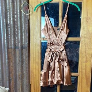 Fashion Nova Copper Backless Dress, Size S